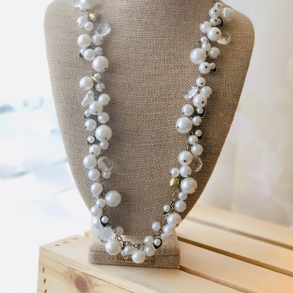 Chloe Isabel Pearl + Crystal Drop necklace